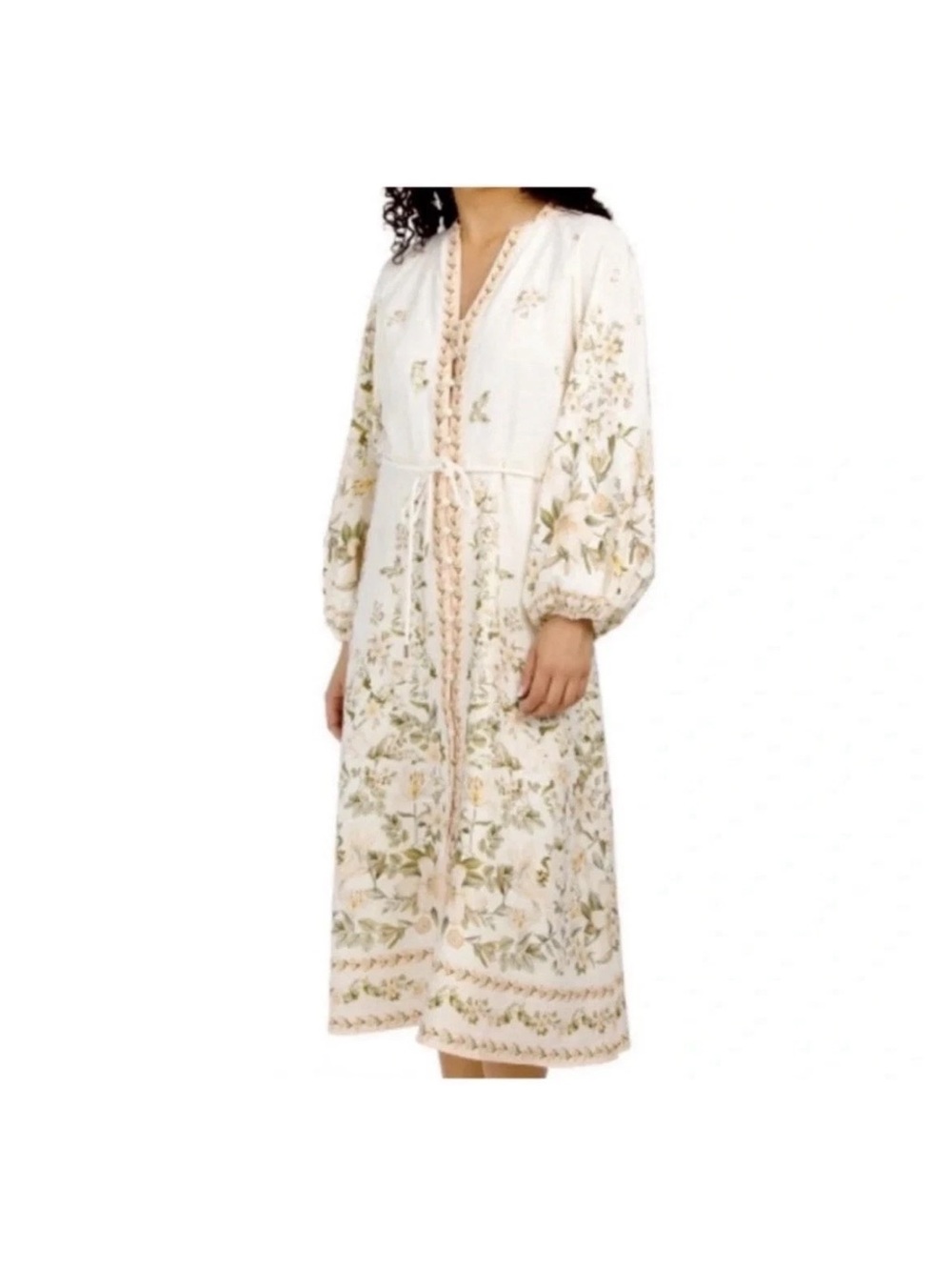 Calypso St. Barth Linen Blend
Long Sleeve Floral Printed
Dress